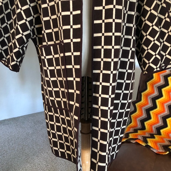 SOLD Vintage 1960s Classic Grid Square Wool Coat - Picture 6 of 10